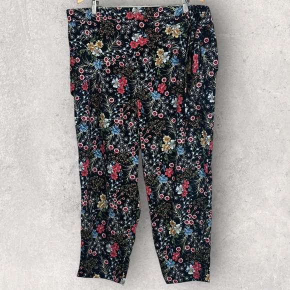 ASOS Wide Leg Floral Pants Womens Size 18 Skirted Tie Waist Boho Beach Elastic - Picture 16 of 16